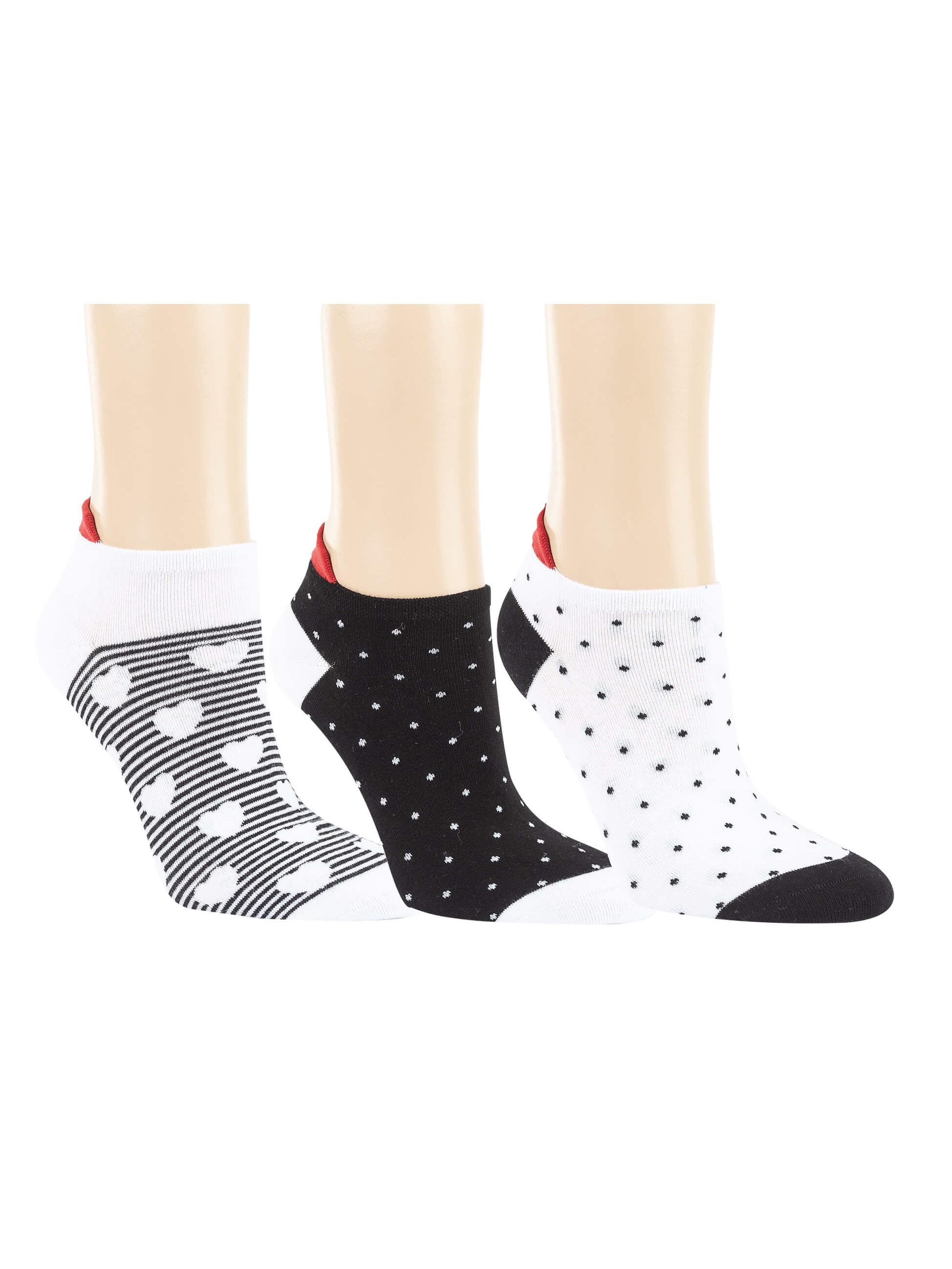 Damen - Sneaker Socken - Black&White - 6,10 EUR