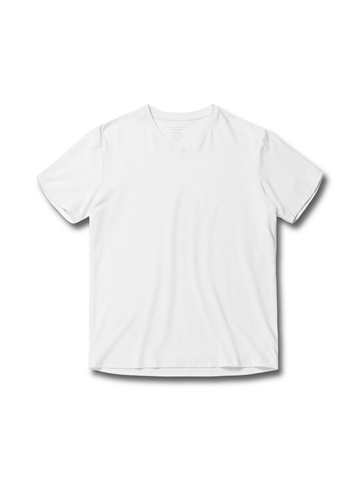Herren-T-Shirt mit V-Ausschnitt - Panos Emporio - Bambus - Öko  Baumwolle - Weiß