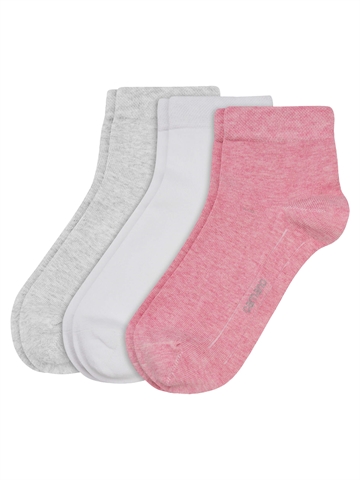 Unisexstrümpfe - Kurzschaft - Camano-Soft Quarter - Pink Melange, Weiß, Hellgrau Melange