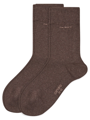Unisexstrümpfe - Knöchelsocken - Camano-Soft Socks - Dunkelbraun Melange